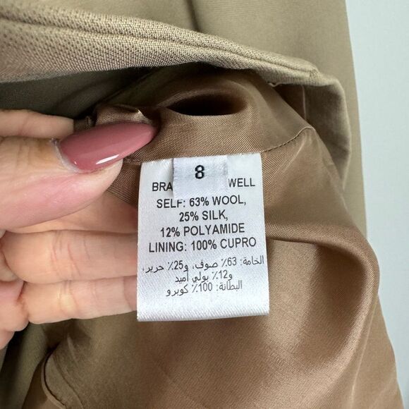 BRANDON MAXWELL | NEW The Clara Blazer Brown Wool Silk Blend Women’s Size 8 - Picture 12 of 15